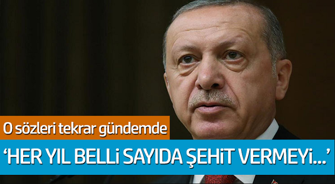 Tayyip Erdoğan'ın o sözlere tekrar gündem: 'Her yıl belli sayıda şehit vermeyi...'