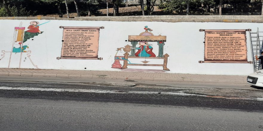 Diyarbakır merkez Sur ilçesinde, duvarlar tarihi motiflerle süslendi