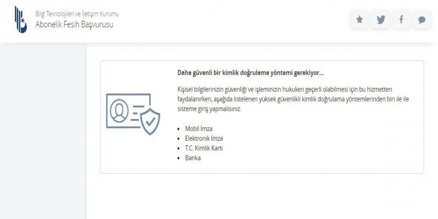 Artık sabit veya mobil telefon, internet ve kablo TV aboneliklerinin fesih işlemleri E-Devlet Kapısından yapılıyor