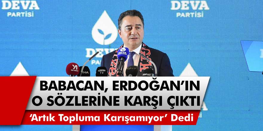 Deva Partisi Lideri Ali Babacan, Erdoğan'ın O Sözlerine Karşı Çıktı! "Artık Topluma Karışamıyor"