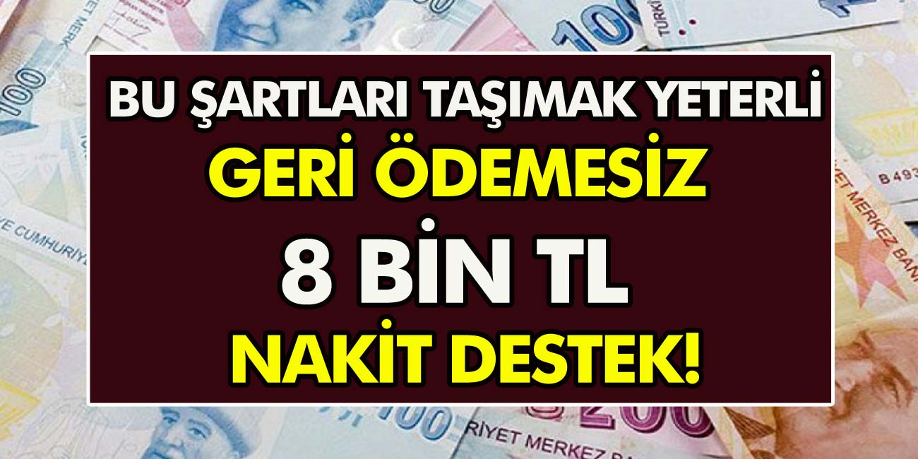 İhtiyaç sahiplerine 8 bin TL nakit ödeme yapılacak! Geri ödemesiz nakdi destek başvuruları başladı…