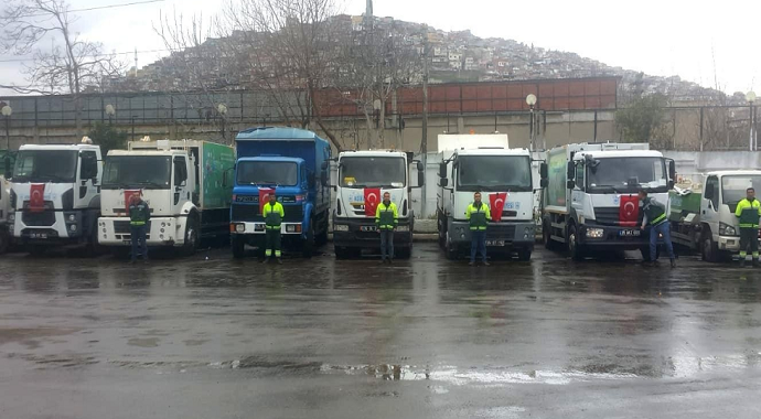 Konaklı işçilerden şehitlere saygı duruşu