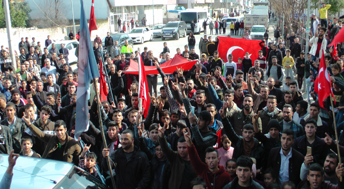 Ceylanpınar'da İdlib saldırısına tepki