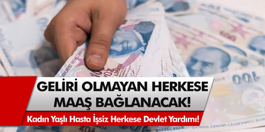 Geliri olmayan ailelere devlet yardımı! Kadın, yaşlı, hasta, işsiz ve geliri olmayan herkese devletten aylık bağlanacak…