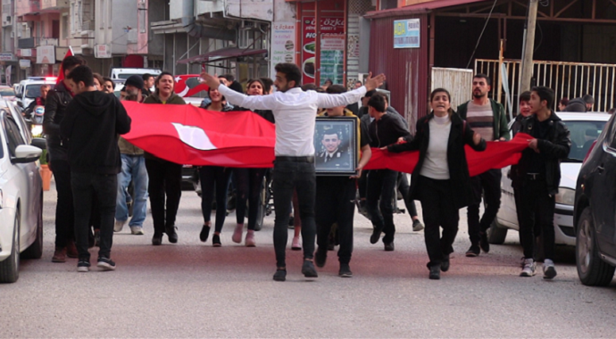 Samandağ şehitler için yürüdü