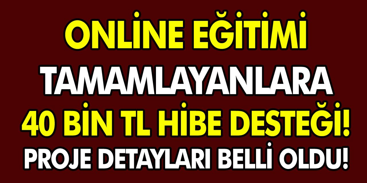 Online Eğitimi Tamamlayan Herkese 40 Bin TL Hibe Desteği! Proje Detayları Belli Oldu…