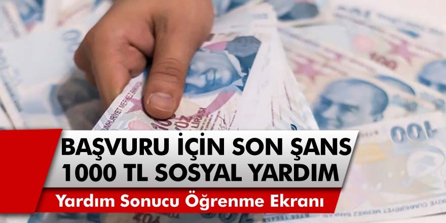 Başvuru yapamayanlar için son şans! 1000 TL sosyal yardım nasıl yapılır? E-Devlet sosyal yardım sonucu öğrenme ekranı yayınlandı…