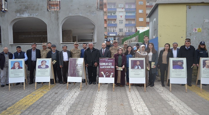 kadına şiddetle mücadele kapsamında Sason sergi düzenlendi