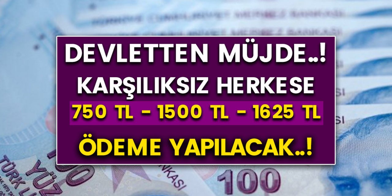 Başvuran herkese anında 750 TL ila 1625 TL arasında ödemeler yapılacak… Zaman kaybetmeden başvurun!