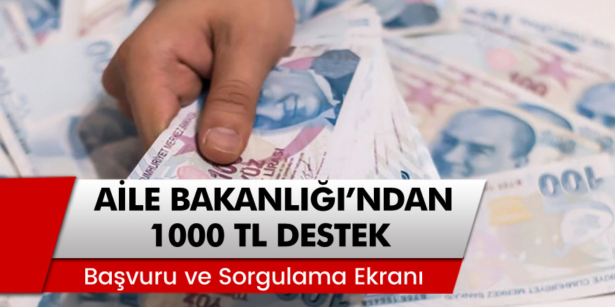 Aile bakanlığı nakdi ödemeler başladı! Pandemi yardımı alamayanlara 1000 TL ödeme yapılacak…