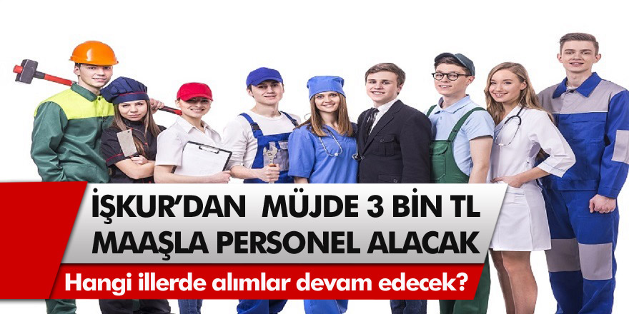 İŞKUR’dan son dakika gelişmesi! 3 Bin TL maaşla çalışacak eleman aranıyor… 32 ilde eş zamanlı olarak alım yapılacak!