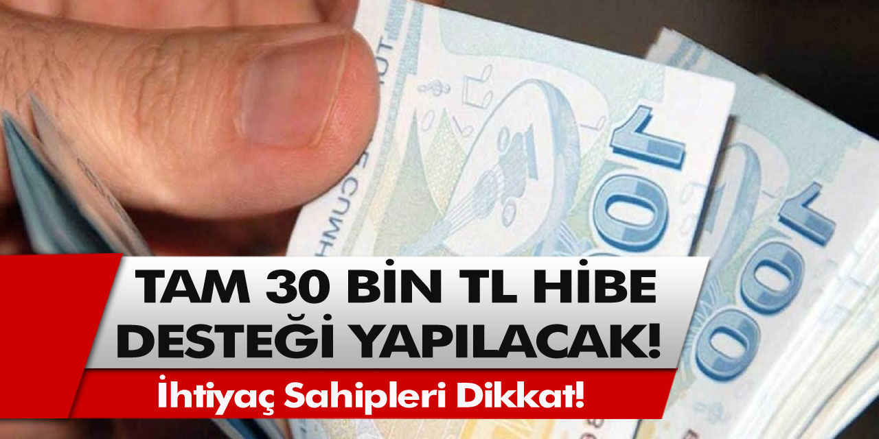 İhtiyaç sahipleri dikkat! Tam 30 bin TL hibe desteği yapılacak, başvurular başladı!