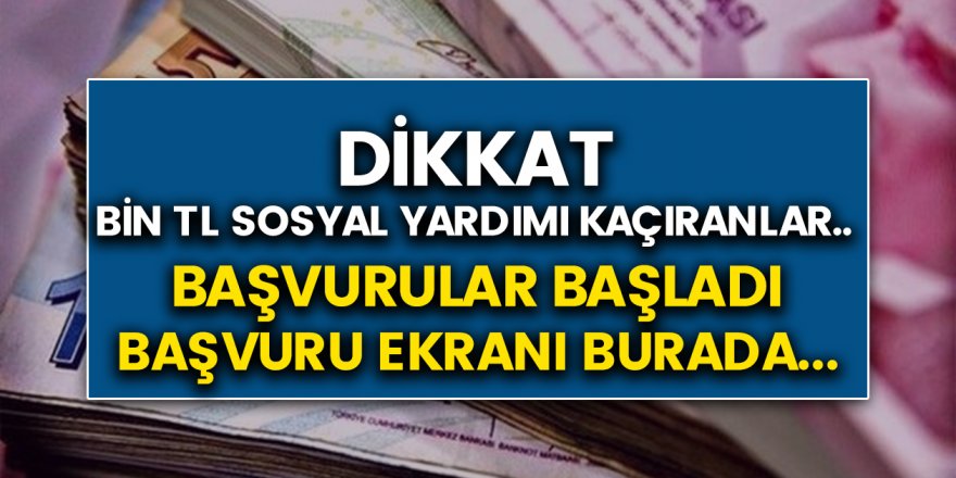 2021 1000 Lira Sosyal Yardım Ödemesi Nasıl Yapılır? 3. Faz 1000 TL Sosyal Yardım Başvurusunda Flaş Gelişme…