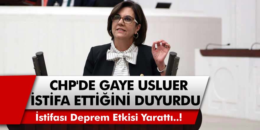 CHP'de İstifa Depremi! Eski Milletvekili Gaye Usluer İstifa Ettiğini Sosyal Medyadan Duyurdu