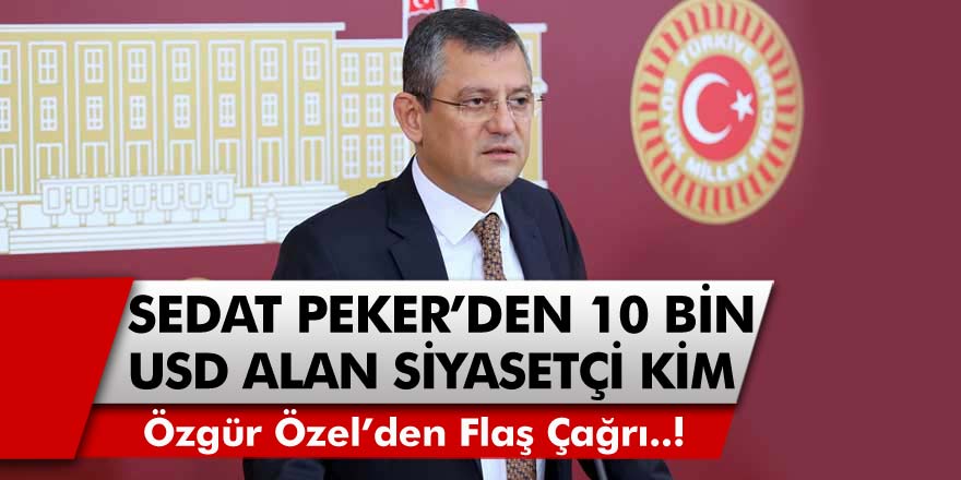 CHP Grup Başkanvekili Özgür Özel'den Flaş Çağrı: Sedat Peker'den 10 Bin Dolar Alan Siyasetçi Kim?
