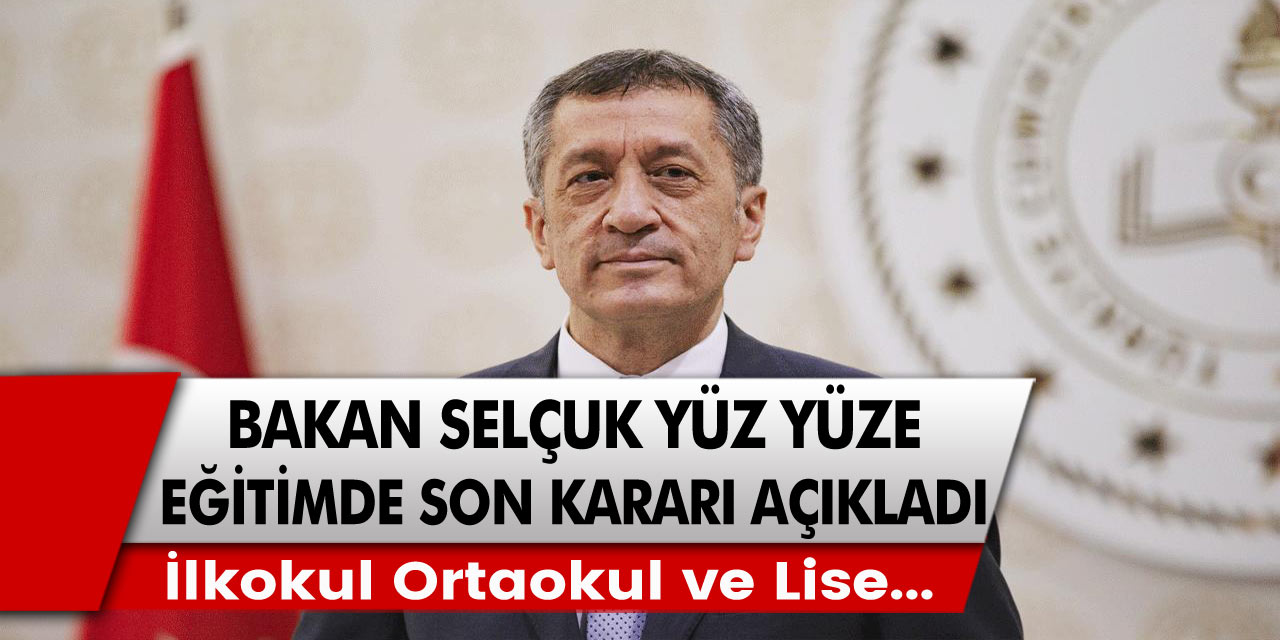 Bakan Ziya Selçuk: İlkokul öğrencileri yarın, lise ve ortaokul öğrencileri ise 7 Haziran'dan itibaren haftada iki gün yüz yüze eğitime başlıyor!