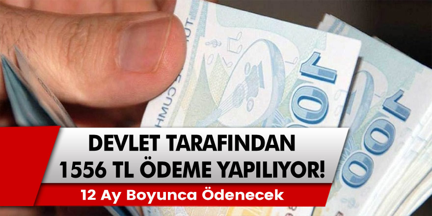 Devlet tarafından 1556 TL ödeniyor! En az 12 ay boyunca ödenecek. Hemen başvurun!