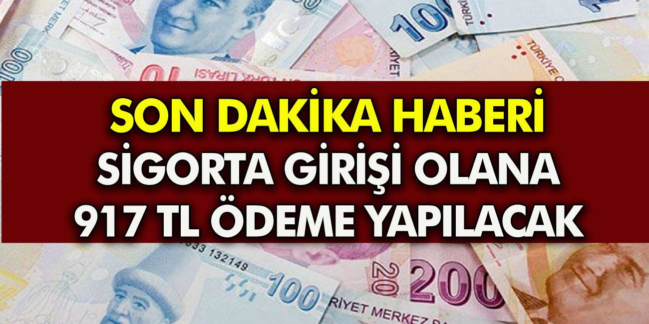 Babası, Annesi, Kardeşi veya Eşinin Sigorta Girişi Olanlara Dikkat! Başvuran Kişilere 917 TL Verilecek