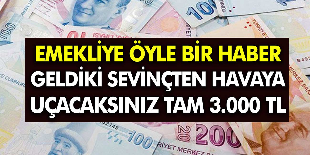 Emekliye Hükümet'ten Öyle Bir Haber geldi ki! Mutluluktan havaya uçacaksınız Tam 3.000 TL İşte Ayrıntılar...