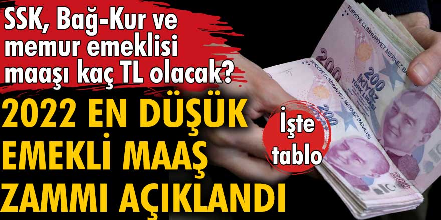 SSK, memur ve Bağ-Kur emeklilerinin maaşı kaç TL olacak? 2022 en az emekli maaş zammı açıklandı!