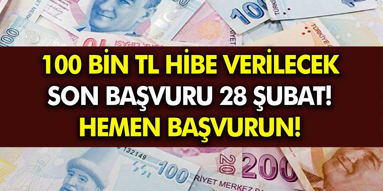 100 bin TL hibe verilecek! Son başvuru 28 Şubat... Sakın Kaçırmayın!