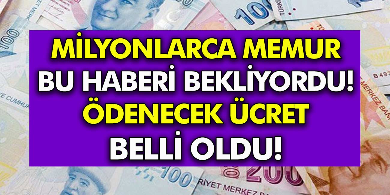 Milyonlarca memur vatandaş bu haberi bekliyordu! İşte alacakları ücret belirlendi!