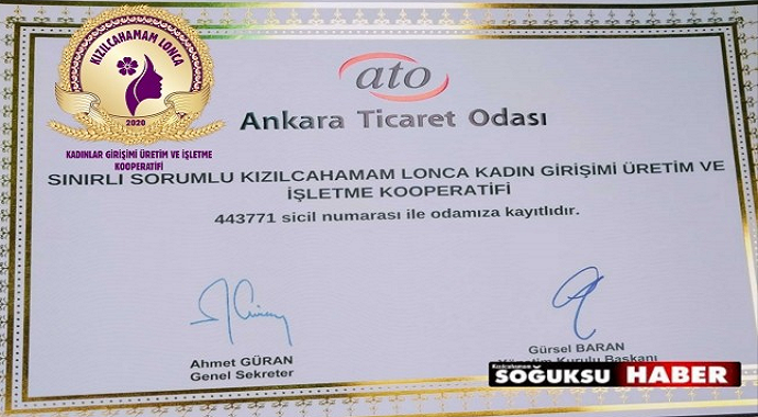 İlk kadın kooperatifi Kızılcahamamda kuruldu