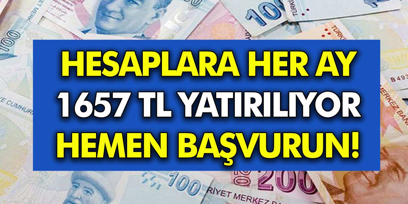Banka Hesaplara Her Ay 1.657 TL Yatırılacak! Başvuran Herkes Alabilir!