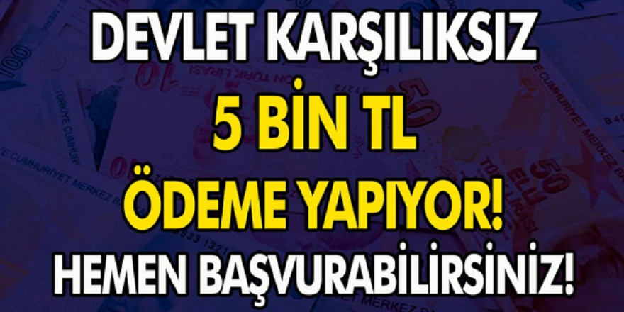 Nakdi zorluk çekenlere müjde! Karşılıksız ve geri ödemesiz olarak anlık 5 bin TL ödeme için kefil, şart ya da evrak yok! Başvuru süreci başladı…