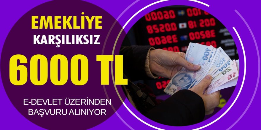 SSK'lı, Bağ-Kur'lu, Emekli Sandığı Emeklilere Karşılıksız 6 bin TL! E-Devlet Üzerinden Başvurabilirsiniz...