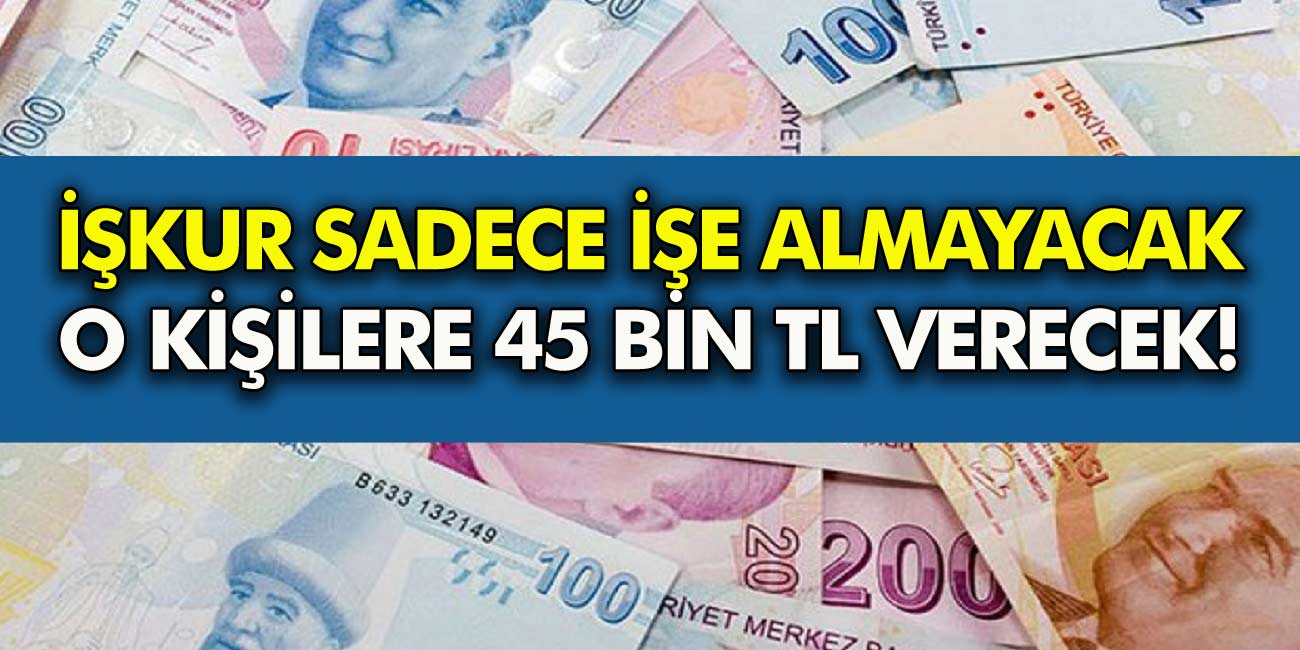 İŞKUR büyük müjdeyi duyurdu sadece işe almayacak! O vatandaşlara 45 bin TL para verecek verecek! Sizde olabilirsiniz