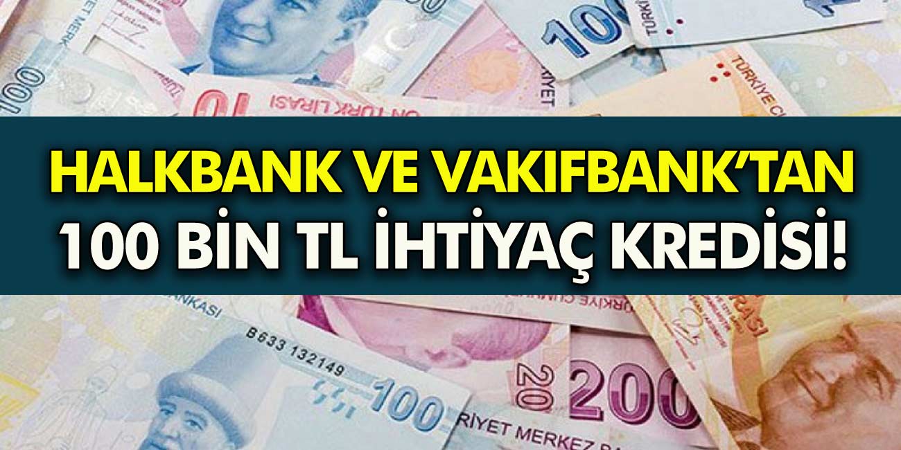 Vakıfbank ve Halkbank'tan ihtiyaç sahibine güzel haber! Acil nakit ihtiyacı olana 100 bin TL'ye kadar anında ihtiyaç kredisi!