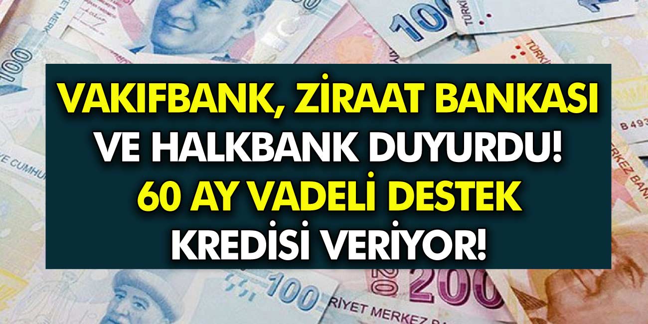 Milyonlarca kişiye Büyük Müjde! Vakıfbank, Ziraat Bankası ve Halkbank 60 Ay Vadeli Destek Kredisi Veriyor!