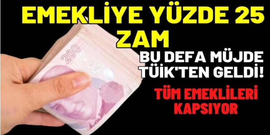 SSK ve BAĞ-KUR Emeklisine yüzde 25 zam müjdesi bu kez TÜİK'ten geldi! Ara zam oranları kesinleşti zam tarihi belli oldu!