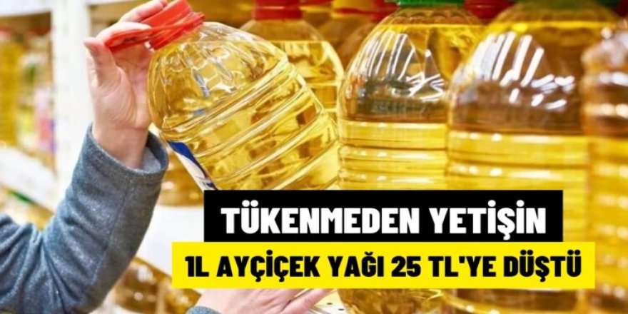 Ayçiçek yağı fiyatlarına çılgın indirim geldi 1 L Ayçiçek Yağı 25 TL! Duyan kişiler koli koli Alıyor...