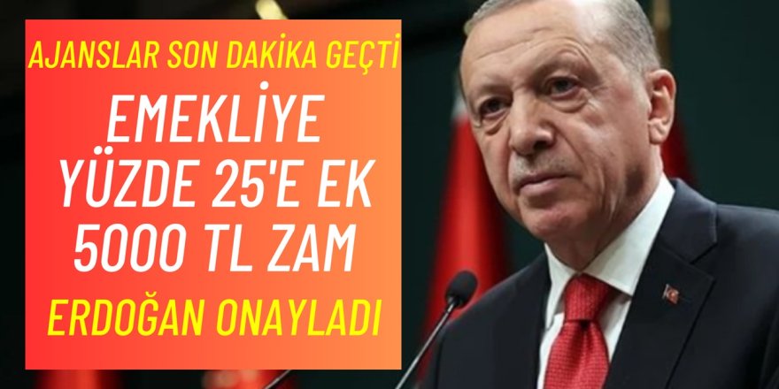 Ajanslar SON DAKİKA HABERİ geçti! Ve Onay çıktı Müjde SSK ve BAĞ-KUR emeklisine 25'e ek 5.000 TL zam açıklaması geldi