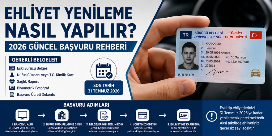 Ehliyet Yenileme Nasıl Yapılır? 2026 Güncel Başvuru Rehberi ve Gerekli Belgeler
