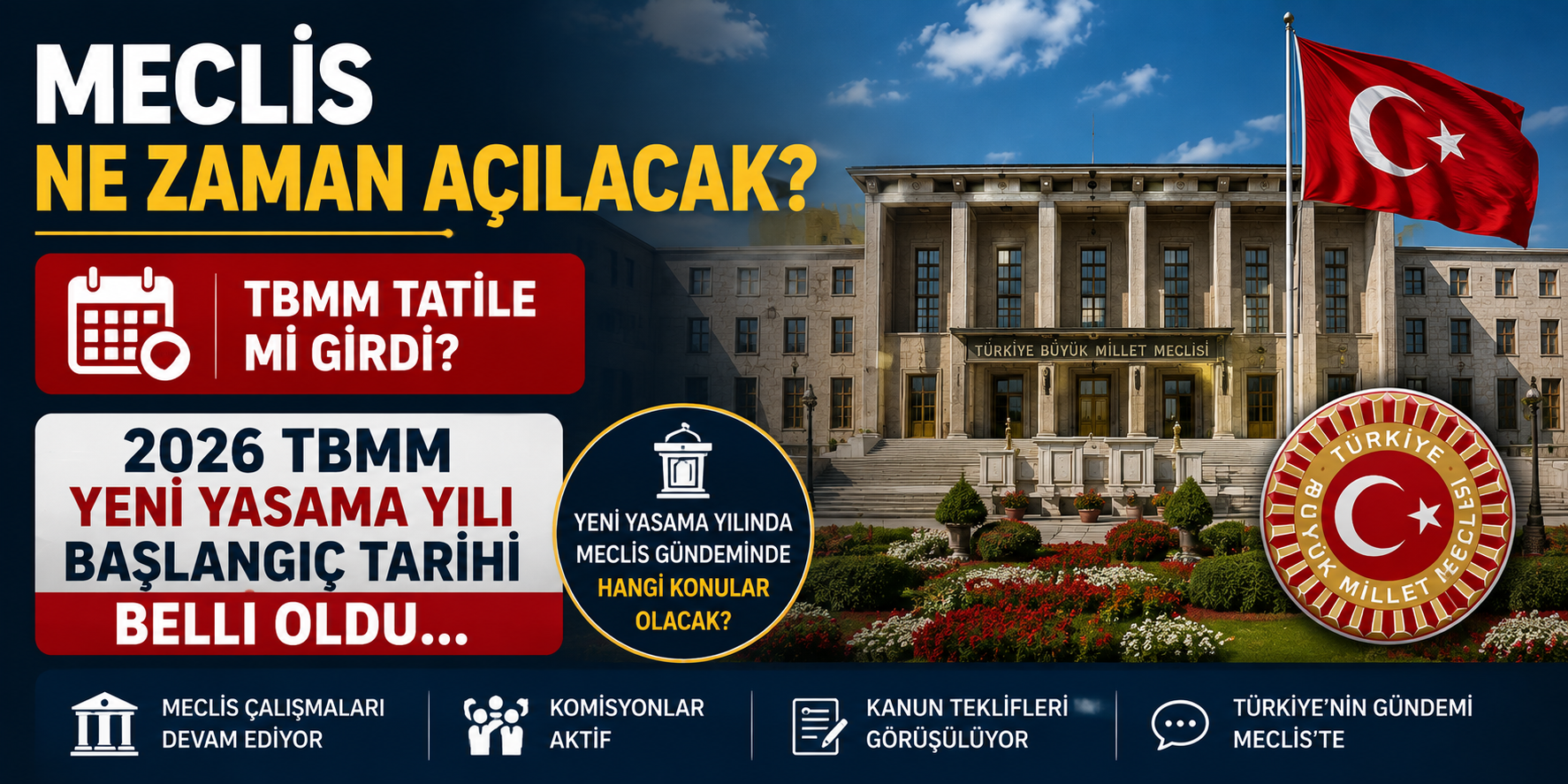 Meclis ne zaman açılacak? TBMM tatile mi girdi? 2026 TBMM yeni yasama yılı başlangıç tarihi belli oldu...