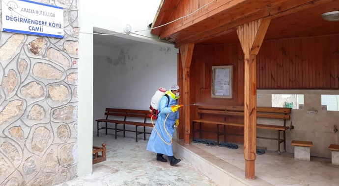 Amasya İl Özel İdaresi tarafından köylerde dezenfeksiyon çalışması