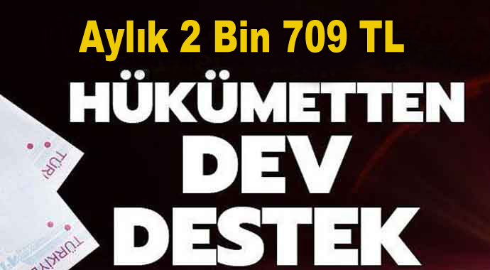 Hükümetten dev destek! Aylık 2 Bin 709 TL Devlet Desteği Şartları