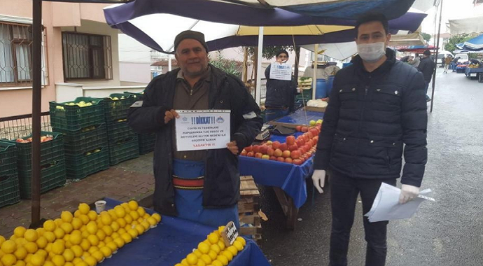Tekirdağ Süleymanpaşa Belediyesi Pazar ve marketlerde bilgilendirmeler yapıldı