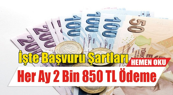 Beklenen büyük müjde geldi! 2 Bin 850 TL Ödeme