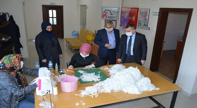 Havza Belediyesi maske üretimine başladı