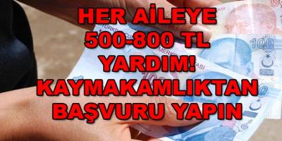 Her Aileye 800 – 500 TL Yardım Yapılacak! Yardım Başvuru Ekranı
