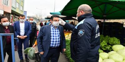Trabzon'da Başkan Genç’ten pazar esnafına Korona virüs denetimi