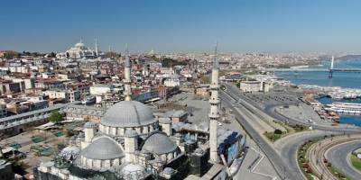 İstanbul'un merkez noktalarının boş hali havadan görüntülendi