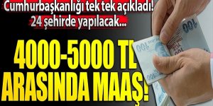Cumhurbaşkanlığı açıkladı! 24 Şehirde Yapılacak 4000-5000 TL Arasında Maaş...