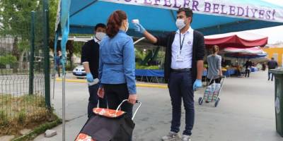 Aydın'da Pazaryerlerinde korona virüs tedbirleri sürüyor