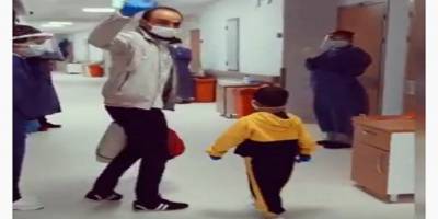 Sivas’ta korona virüs tedavisini yenen baba ve 5 yaşındaki oğlu taburcu edildi