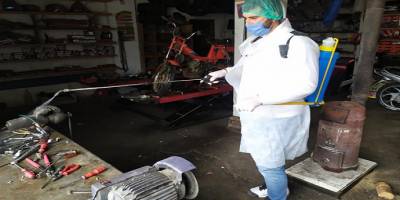 Bayburt Arpalı’da dezenfeksiyon mesaisi